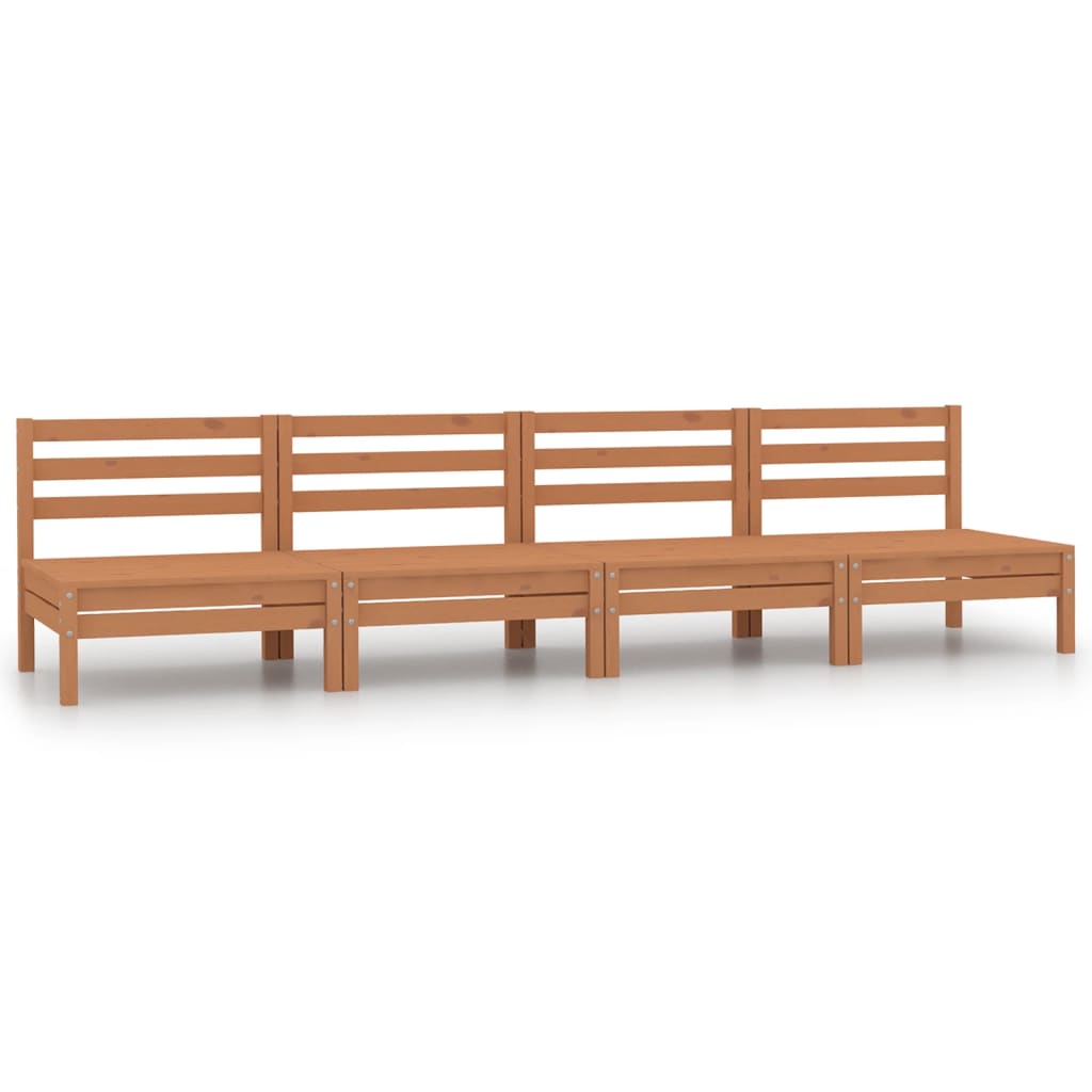 Tuinmiddenbanken 4 St Massief Grenenhout Honingbruin Middenbank (4 st)