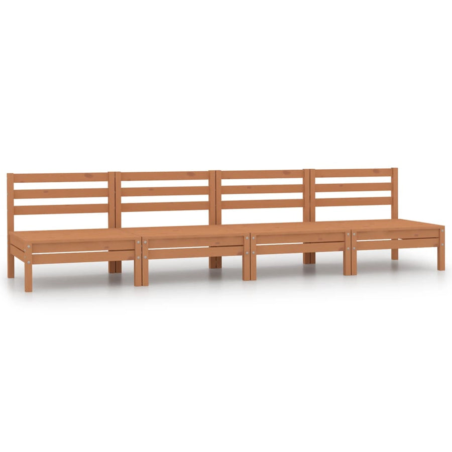 Tuinmiddenbanken 4 St Massief Grenenhout Honingbruin Middenbank (4 st)