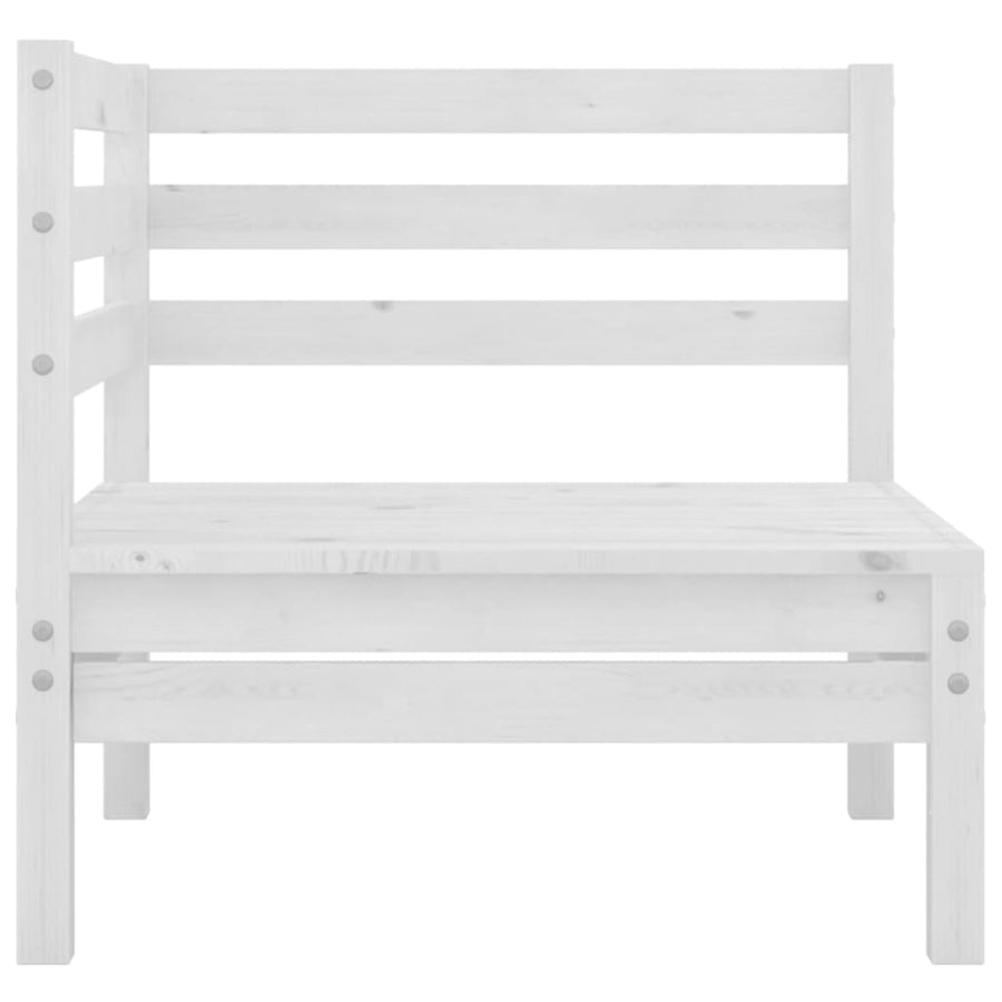 3-Delige Loungeset Massief Grenenhout Wit hoek + midden + Tafel