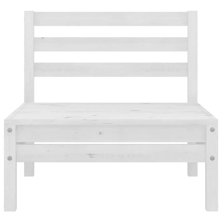 3-Delige Loungeset Massief Grenenhout Wit hoek + midden + Tafel