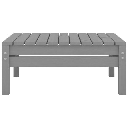 3-Delige Loungeset Massief Grenenhout Grijs hoek + midden + Tafel