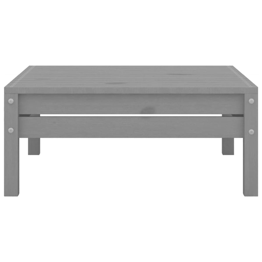 3-Delige Loungeset Massief Grenenhout Grijs hoek + midden + Tafel