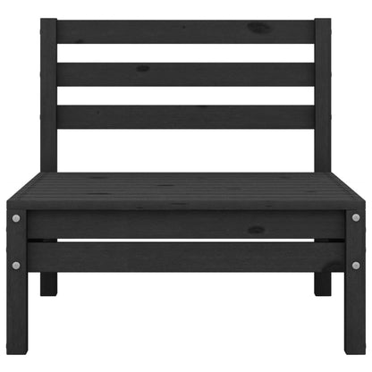 3-Delige Loungeset Massief Grenenhout Zwart hoek + midden + Tafel