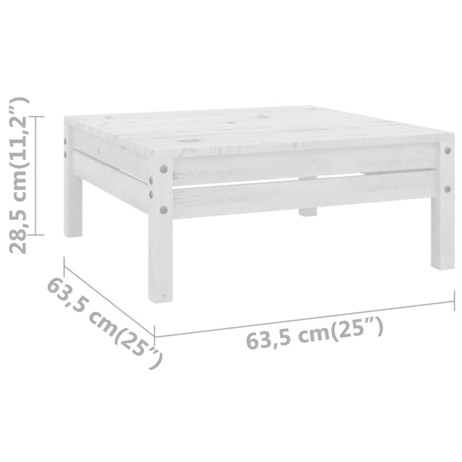 3-Delige Loungeset Massief Grenenhout Wit 2x hoek + Tafel