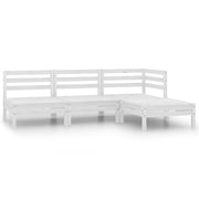 Loungeset 4-delig massief grenenhout wit
