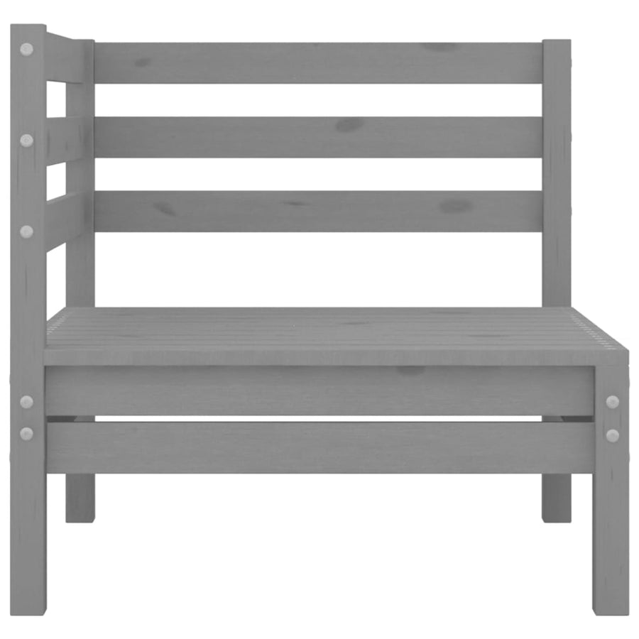 4-Delige Loungeset Massief Grenenhout Grijs hoek + 2x midden + voetensteun