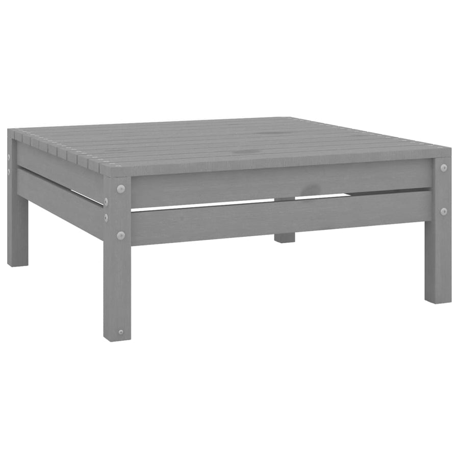 4-Delige Loungeset Massief Grenenhout Grijs hoek + 2x midden + voetensteun