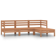 4-Piece Lounge Set Solid Pinewood Honey Brown