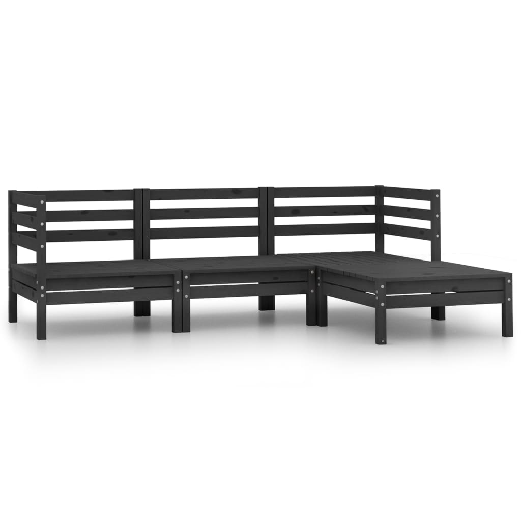 4-Delige Loungeset Massief Grenenhout 1