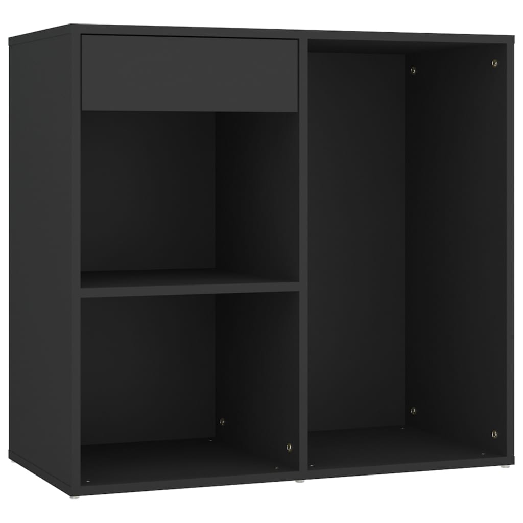 Kaptafel Met Kastjes Led Bewerkt Hout Zwart