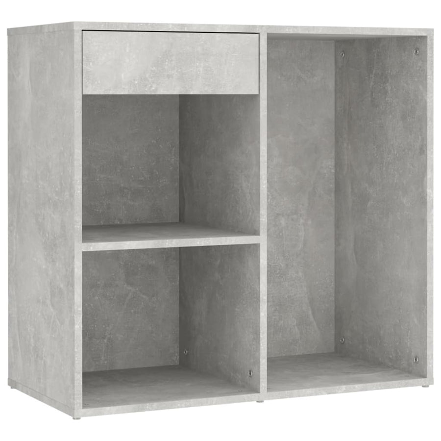 Kaptafel Met 2 Kastjes En Led's Bewerkt Hout Betongrijs
