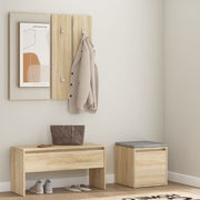 Garderobe set bewerkt hout sonoma eiken