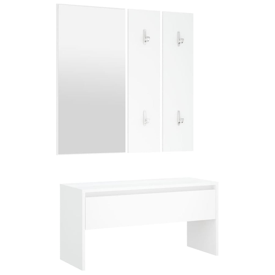 Halmeubelset Bewerkt Hout Wit