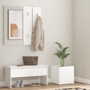 Wardrobe set carved wood white