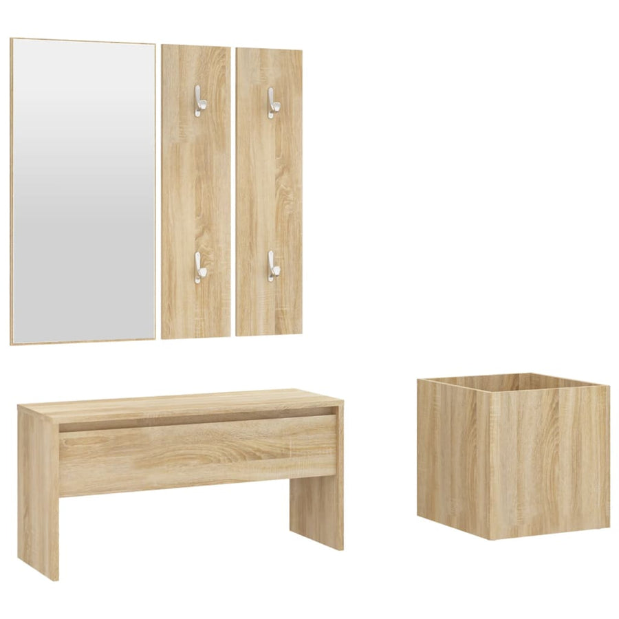 Halmeubelset Bewerkt Hout Sonoma eiken