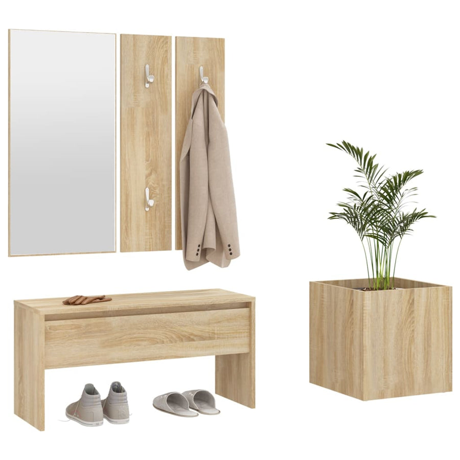 Halmeubelset Bewerkt Hout Sonoma eiken