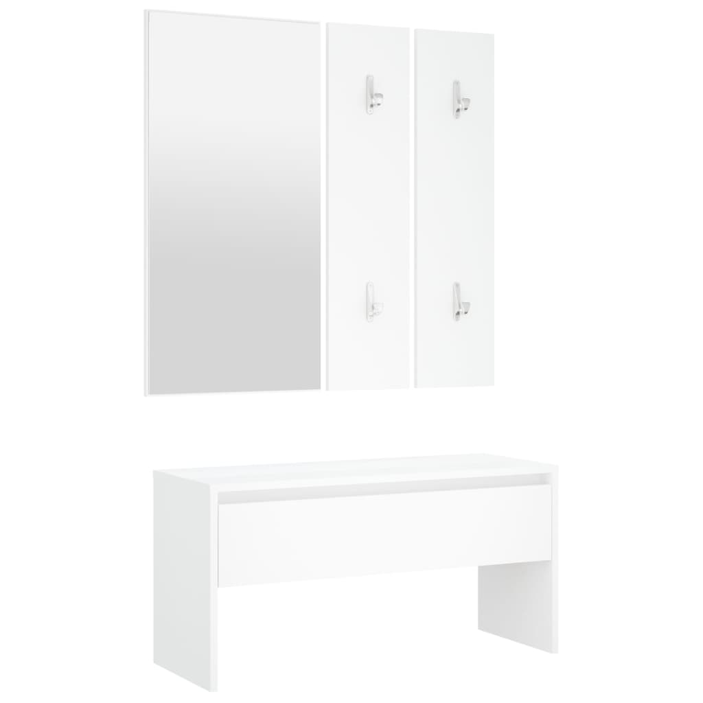 Halmeubelset Bewerkt Hout Wit