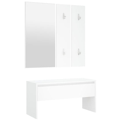 Halmeubelset Bewerkt Hout Wit