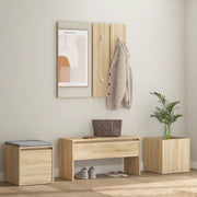 Garderobe set bewerkt hout sonoma eiken