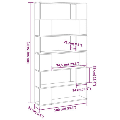 Boekenkast/Kamerscherm 00X24X88 Cm Wit
