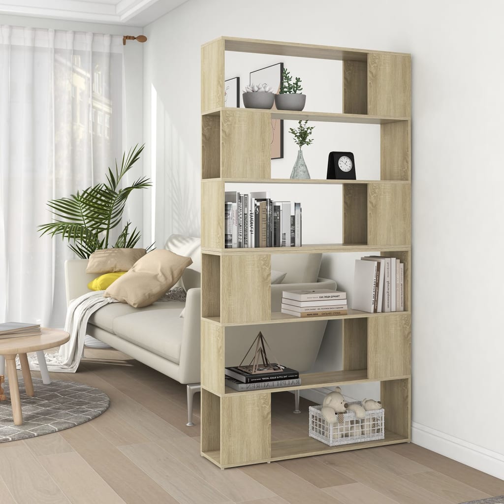 Boekenkast/Kamerscherm 00X24X88 Cm Kleurig Sonoma eiken