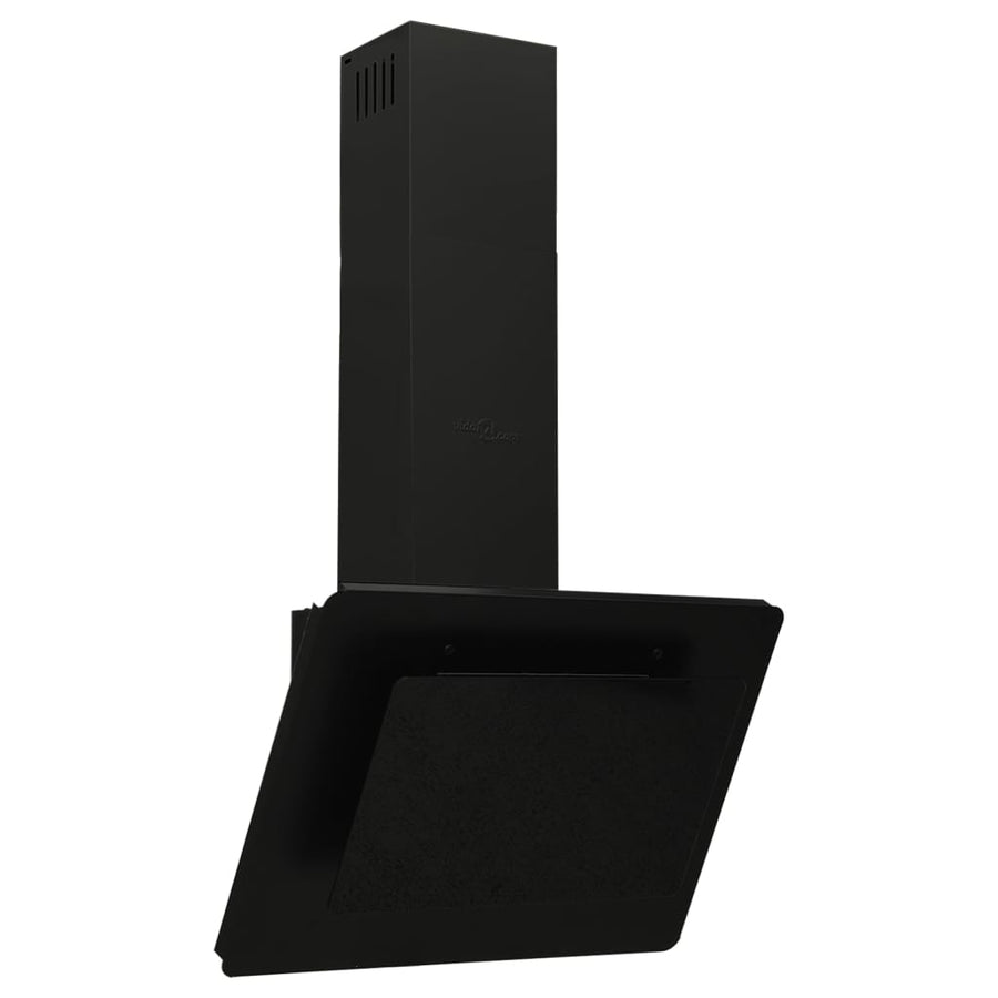 Wandafzuigkap 60 Cm Roestvrij Staal En Gehard Glas 60 x 31 x 108 cm Zwart