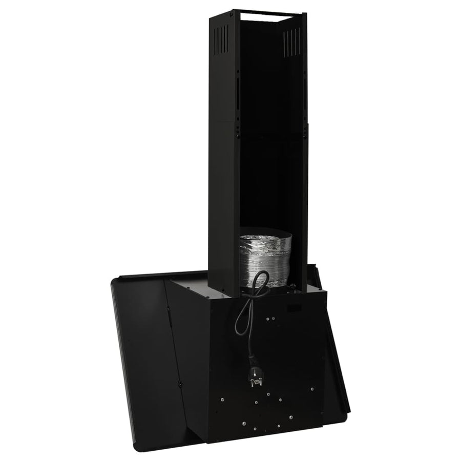 Wandafzuigkap 60 Cm Roestvrij Staal En Gehard Glas 60 x 31 x 108 cm Zwart
