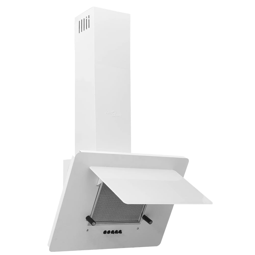 Wandafzuigkap 60 Cm Roestvrij Staal En Gehard Glas 60 x 31 x 108 cm Wit