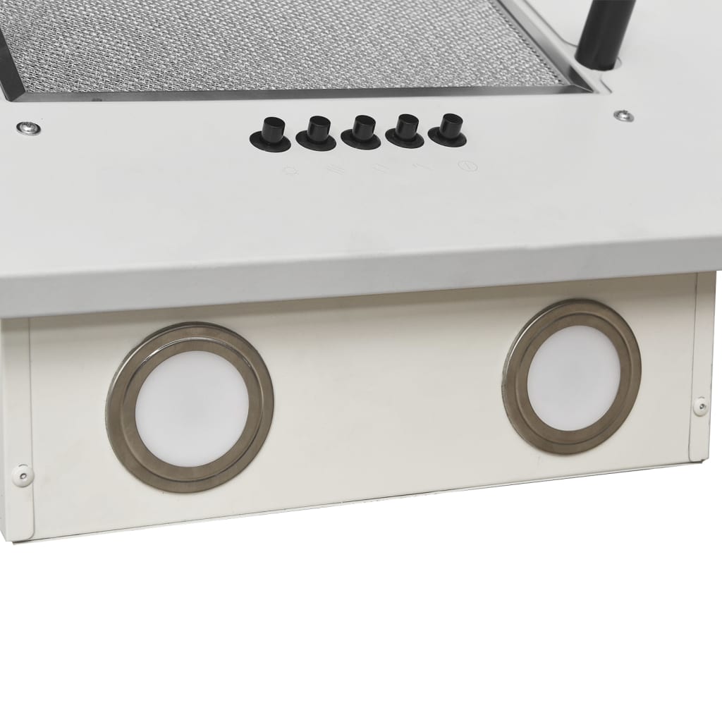 Wandafzuigkap 60 Cm Roestvrij Staal En Gehard Glas 60 x 31 x 108 cm Wit