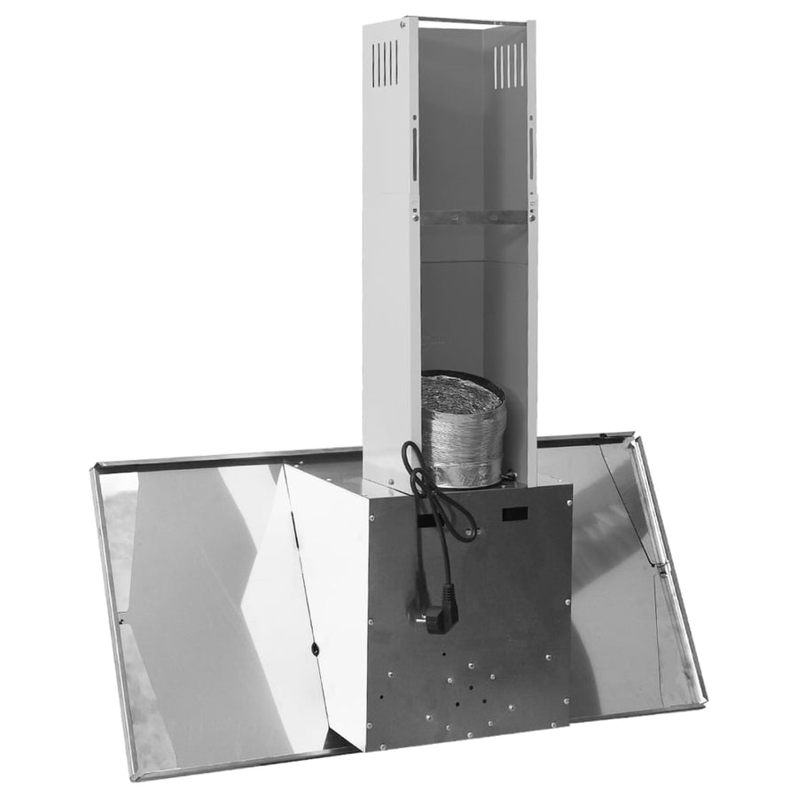 Wandafzuigkap 90 Cm Roestvrij Staal Gehard Glas Kleurig 90 x 31 x 108 cm Zilver