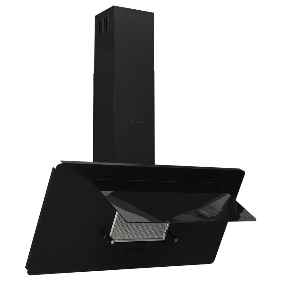 Wandafzuigkap 90 Cm Roestvrij Staal En Gehard Glas 90 x 31 x 108 cm Zwart