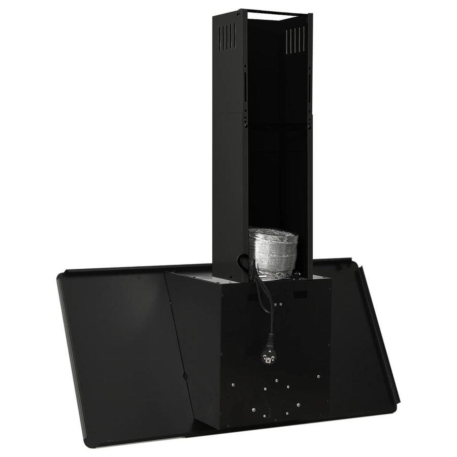 Wandafzuigkap 90 Cm Roestvrij Staal En Gehard Glas 90 x 31 x 108 cm Zwart