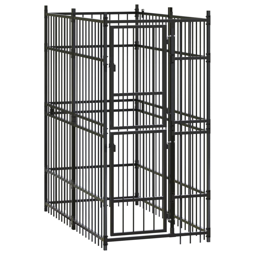 Hondenkennel 1,84 M² Staal 96 x 192 x 200 cm Zonder luifel