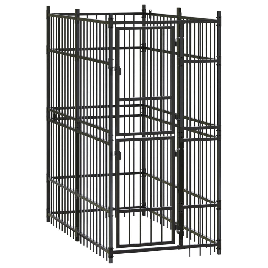 Hondenkennel 1,84 M² Staal 96 x 192 x 200 cm Zonder luifel