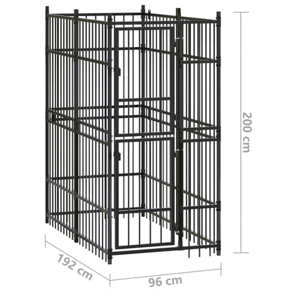 Hondenkennel 1,84 M² Staal 96 x 192 x 200 cm Zonder luifel