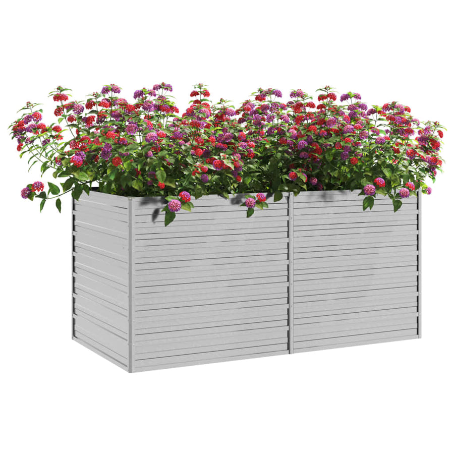Plantenbak Verhoogd Gegalvaniseerd Staal Zilver 160 x 80 x 77 cm