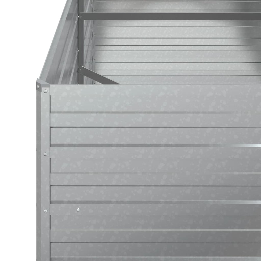 Plantenbak Verhoogd Gegalvaniseerd Staal Zilver 160 x 80 x 77 cm
