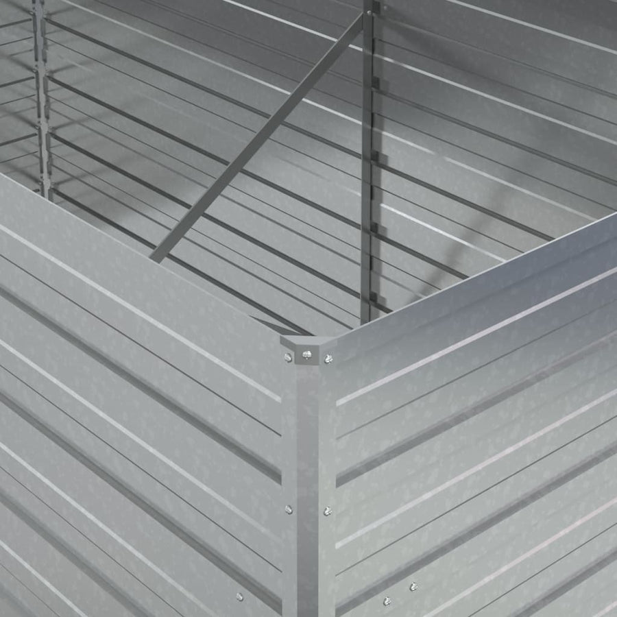Plantenbak Verhoogd Gegalvaniseerd Staal Zilver 160 x 80 x 77 cm