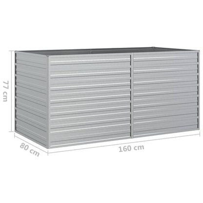 Plantenbak Verhoogd Gegalvaniseerd Staal Zilver 160 x 80 x 77 cm