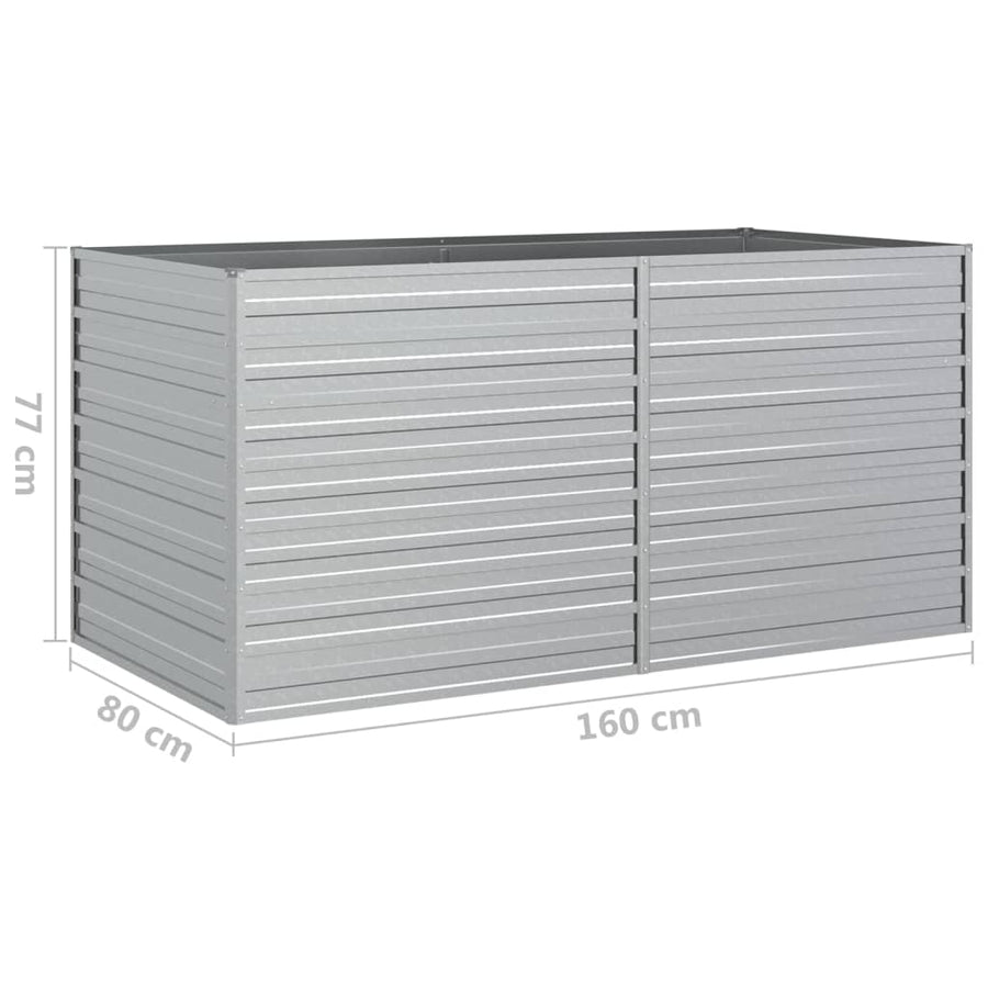 Plantenbak Verhoogd Gegalvaniseerd Staal Zilver 160 x 80 x 77 cm
