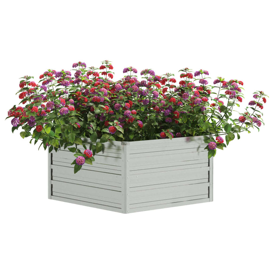 Plantenbak Verhoogd 29X45 Cm Gegalvaniseerd Staal Kleur 129 x 129 x 45 cm Zilver