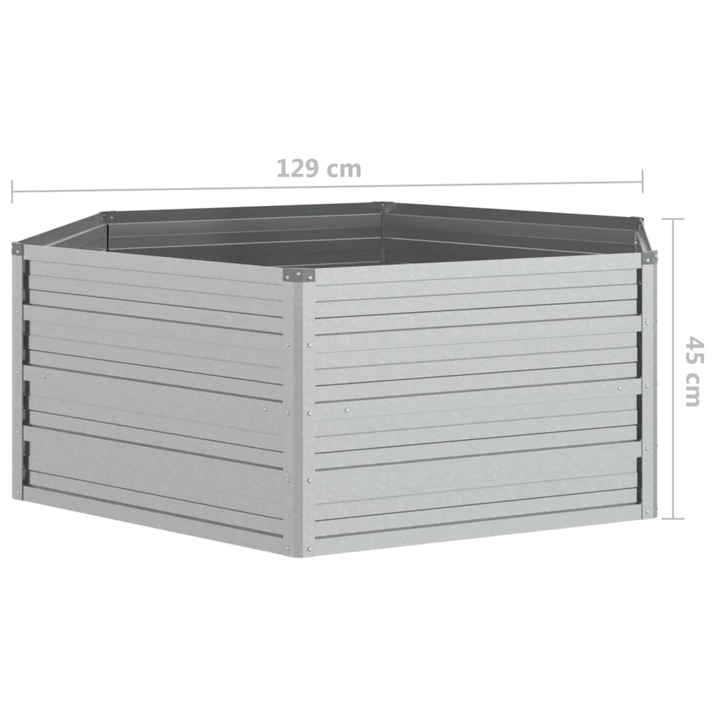 Plantenbak Verhoogd 29X45 Cm Gegalvaniseerd Staal Kleur 129 x 129 x 45 cm Zilver