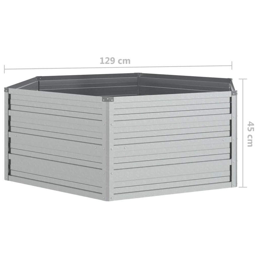 Plantenbak Verhoogd 29X45 Cm Gegalvaniseerd Staal Kleur 129 x 129 x 45 cm Zilver