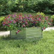 Plantenbak verhoogd 129x45 cm gegalvaniseerd staal zilver