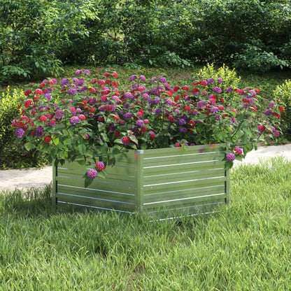 Plantenbak Verhoogd 29X45 Cm Gegalvaniseerd Staal Kleur 129 x 129 x 45 cm Zilver