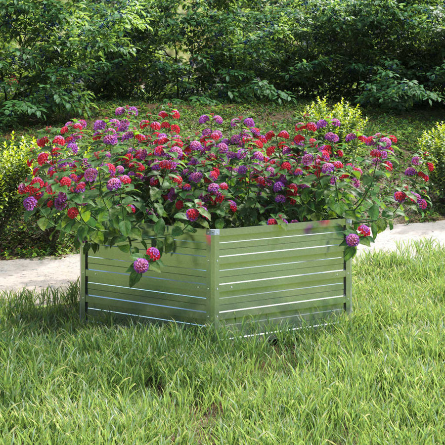 Plantenbak Verhoogd 29X45 Cm Gegalvaniseerd Staal Kleur 129 x 129 x 45 cm Zilver