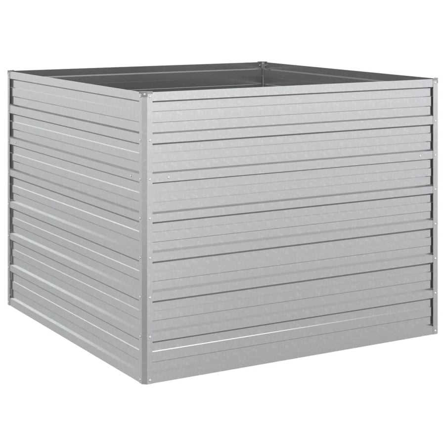 Plantenbak Verhoogd Gegalvaniseerd Staal Zilver 100 x 100 x 77 cm
