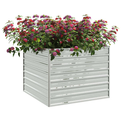 Plantenbak Verhoogd Gegalvaniseerd Staal Zilver 100 x 100 x 77 cm