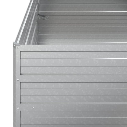 Plantenbak Verhoogd Gegalvaniseerd Staal Zilver 100 x 100 x 77 cm