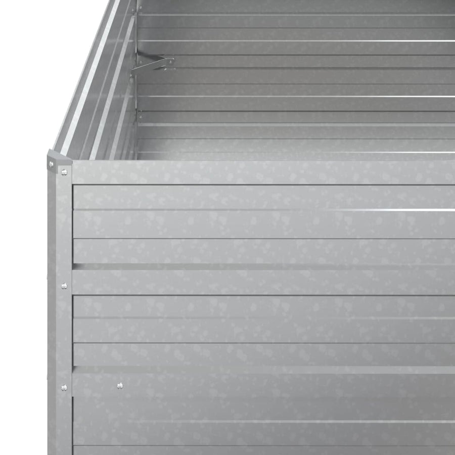 Plantenbak Verhoogd Gegalvaniseerd Staal Zilver 100 x 100 x 77 cm